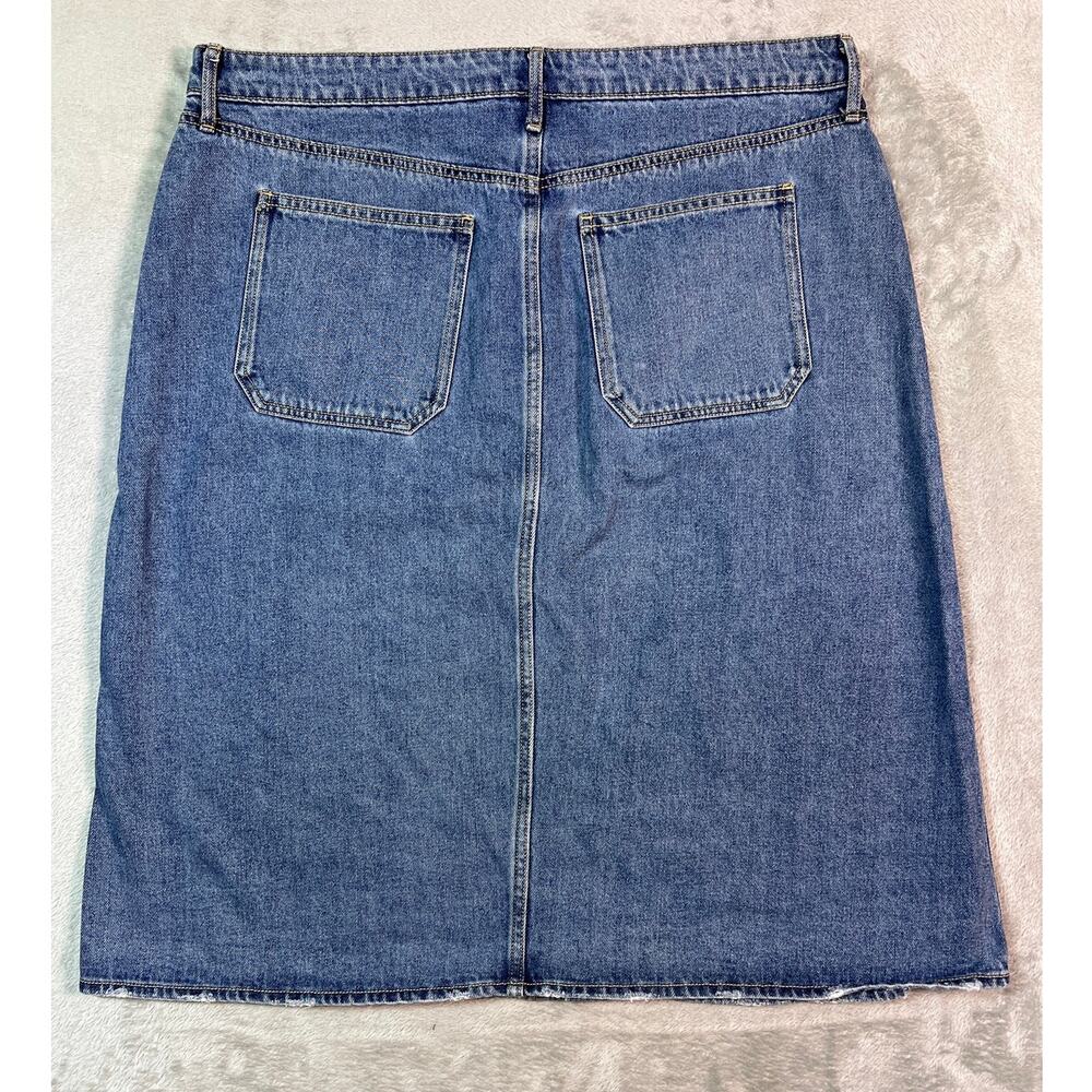Old Navy Button Front Denim Skirt Size 16 XL Blue Jean A-Line Midi - Picture 4 of 6